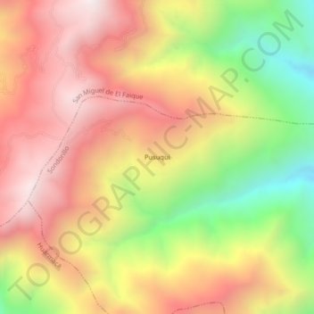 Pusuqui topographic map, elevation, terrain