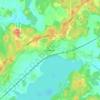 Ojakkala topographic map, elevation, terrain