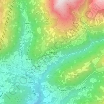 Roveredo topographic map, elevation, terrain