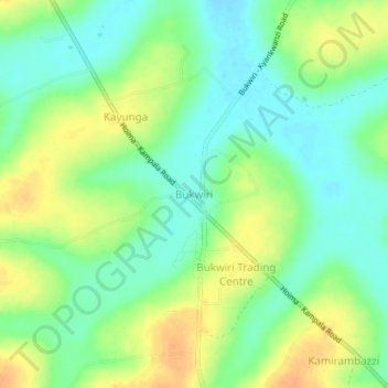 Bukwiri topographic map, elevation, terrain