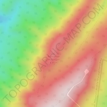 Nathaniel Mountain topographic map, elevation, terrain