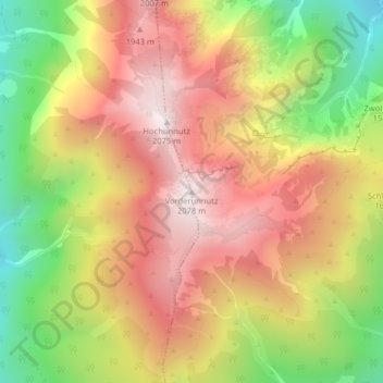 Vorderunnutz topographic map, elevation, terrain