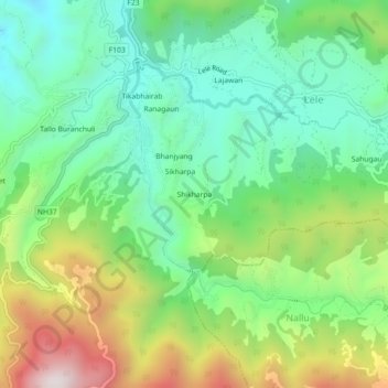 Shikharpa topographic map, elevation, terrain