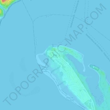 Troia topographic map, elevation, terrain