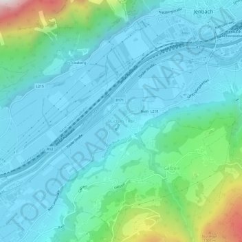Buch in Tirol topographic map, elevation, terrain