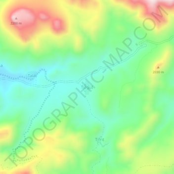 TizguI topographic map, elevation, terrain