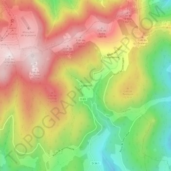 Le Mantel topographic map, elevation, terrain