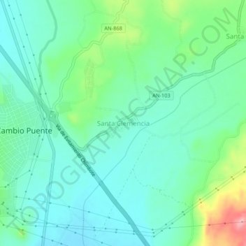 Santa Clemencia topographic map, elevation, terrain