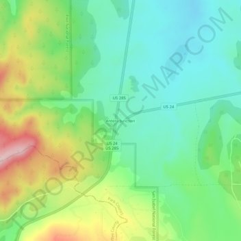 Antero Junction topographic map, elevation, terrain