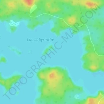 Lac Labyrinthe topographic map, elevation, terrain