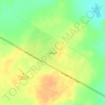 Uwayqilah topographic map, elevation, terrain