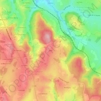 Soleil topographic map, elevation, terrain