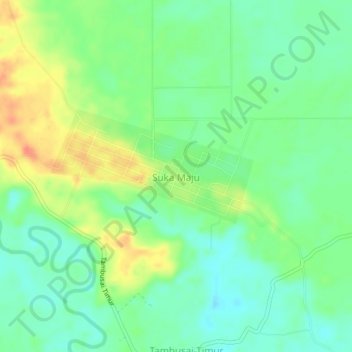 Suka Maju topographic map, elevation, terrain