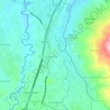 Kadumangu topographic map, elevation, terrain