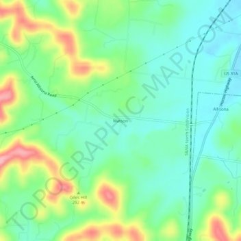 Watson topographic map, elevation, terrain