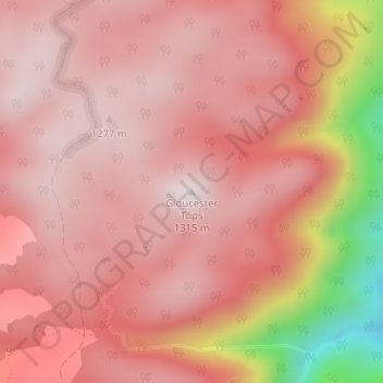 Gloucester Tops topographic map, elevation, terrain