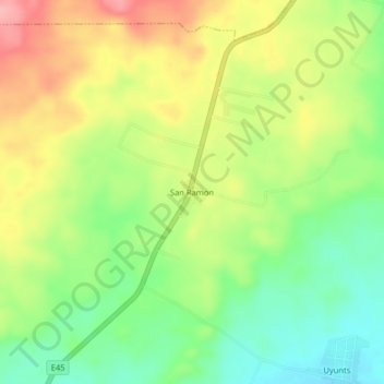 San Ramon topographic map, elevation, terrain