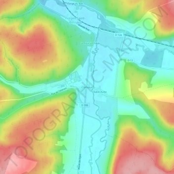 Clairvaux topographic map, elevation, terrain