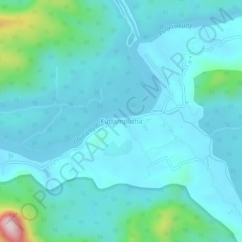 Kuttampuzha topographic map, elevation, terrain