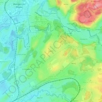 Engelitz topographic map, elevation, terrain