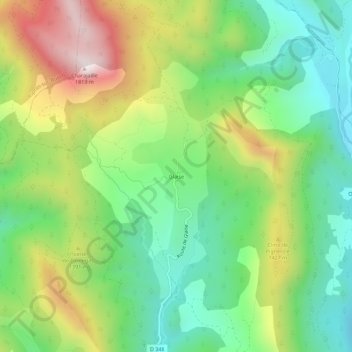 Glaise topographic map, elevation, terrain