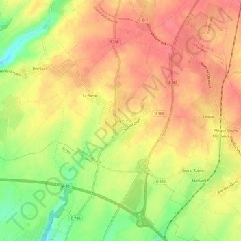 Rouvre topographic map, elevation, terrain