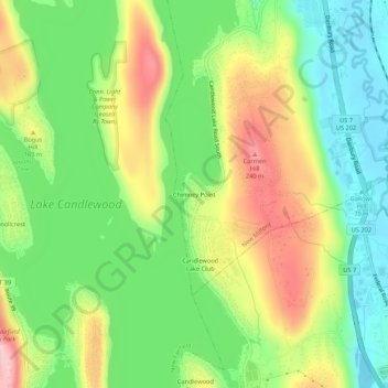 Chimney Point topographic map, elevation, terrain