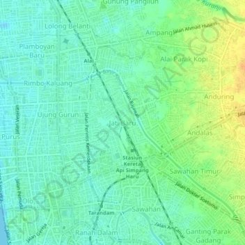 Jati Baru topographic map, elevation, terrain