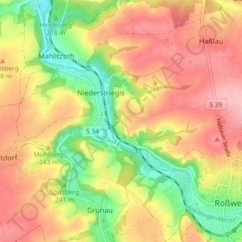 Ullrichsberg topographic map, elevation, terrain