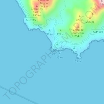 Cabo de Gata topographic map, elevation, terrain
