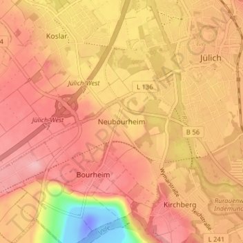 Neubourheim topographic map, elevation, terrain