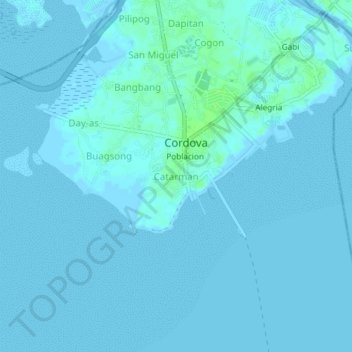 Catarman topographic map, elevation, terrain