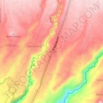 Nongan topographic map, elevation, terrain