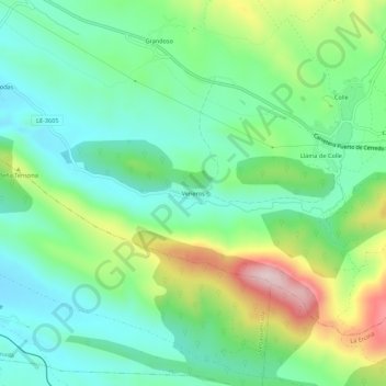 Veneros topographic map, elevation, terrain