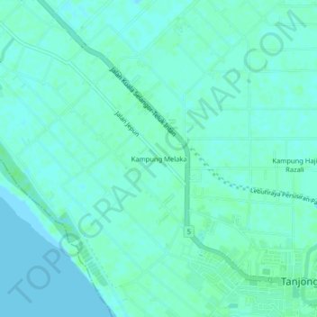 Kampung Melaka topographic map, elevation, terrain