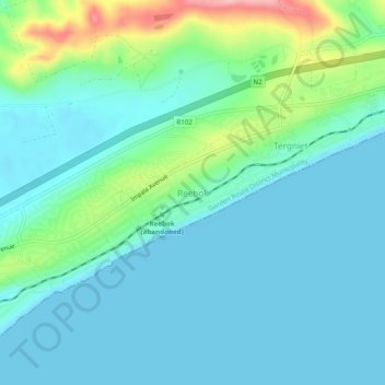 Reebok topographic map, elevation, terrain