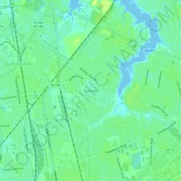 Riverdale topographic map, elevation, terrain