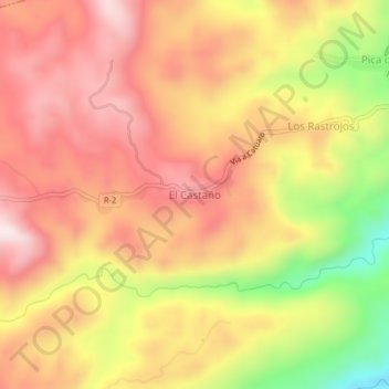El Castaño topographic map, elevation, terrain