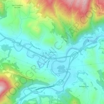 Calmazzo topographic map, elevation, terrain