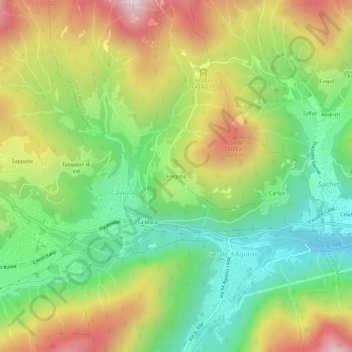 Fregona topographic map, elevation, terrain