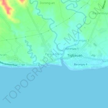 Parara Norte topographic map, elevation, terrain