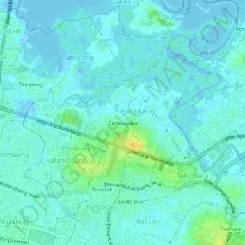 Campagaya topographic map, elevation, terrain