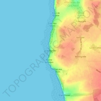 Cran Barbier topographic map, elevation, terrain