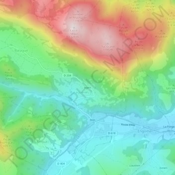 Agert topographic map, elevation, terrain