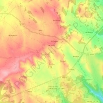 L'Église topographic map, elevation, terrain