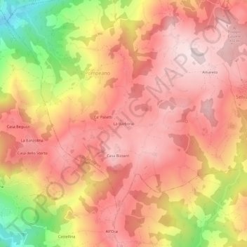 La Barbona topographic map, elevation, terrain