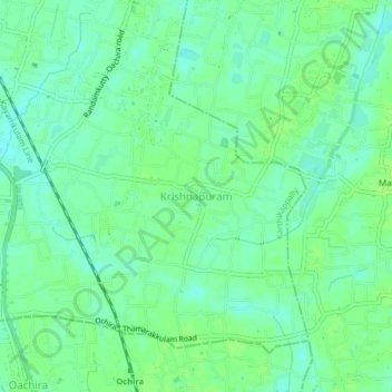 Krishnapuram topographic map, elevation, terrain