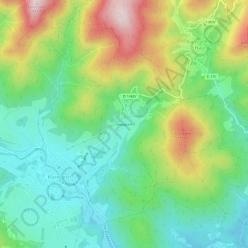Houppach topographic map, elevation, terrain