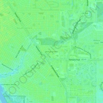 Venice Groves topographic map, elevation, terrain