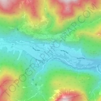 Gozd Martuljek topographic map, elevation, terrain
